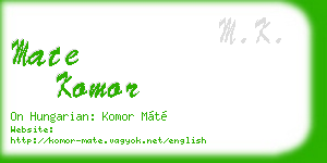 mate komor business card